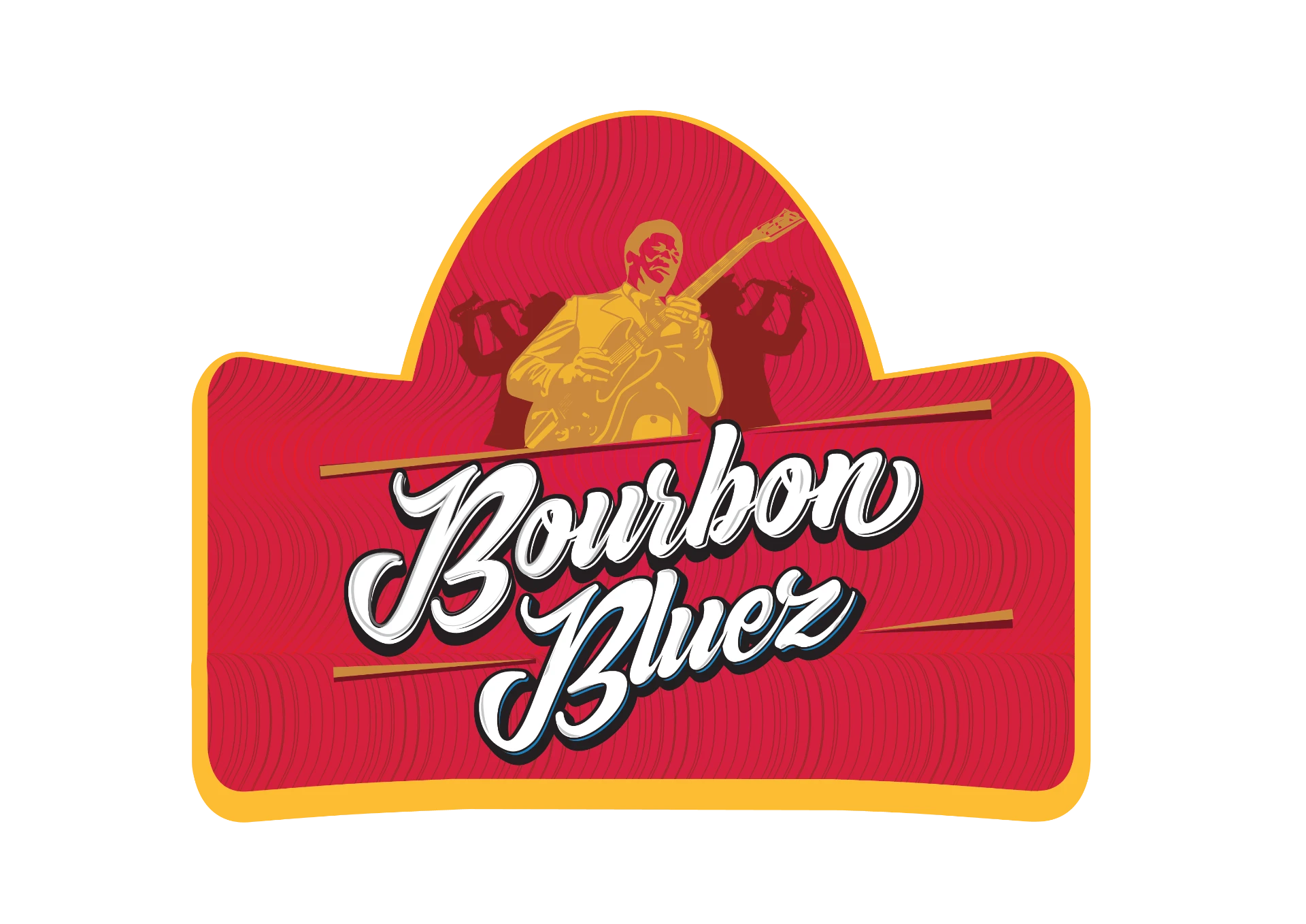 Bourbon Bluez bourbon whiskey and cola logo