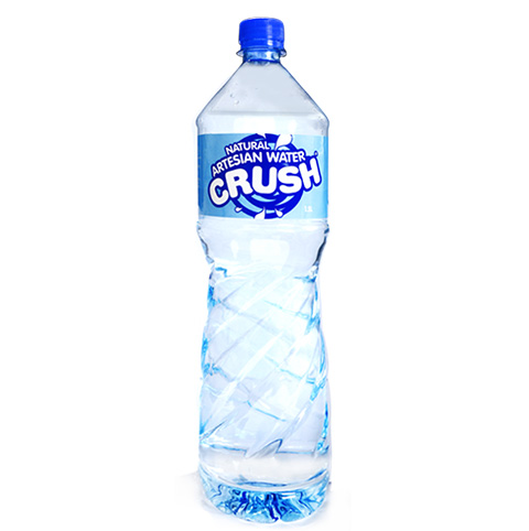 Crush natural artesian water bottle from Fiji